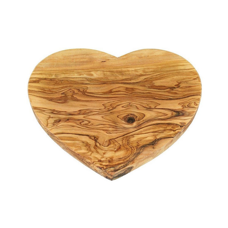 Heart-shaped breakfast board, small olive wood - Image 5