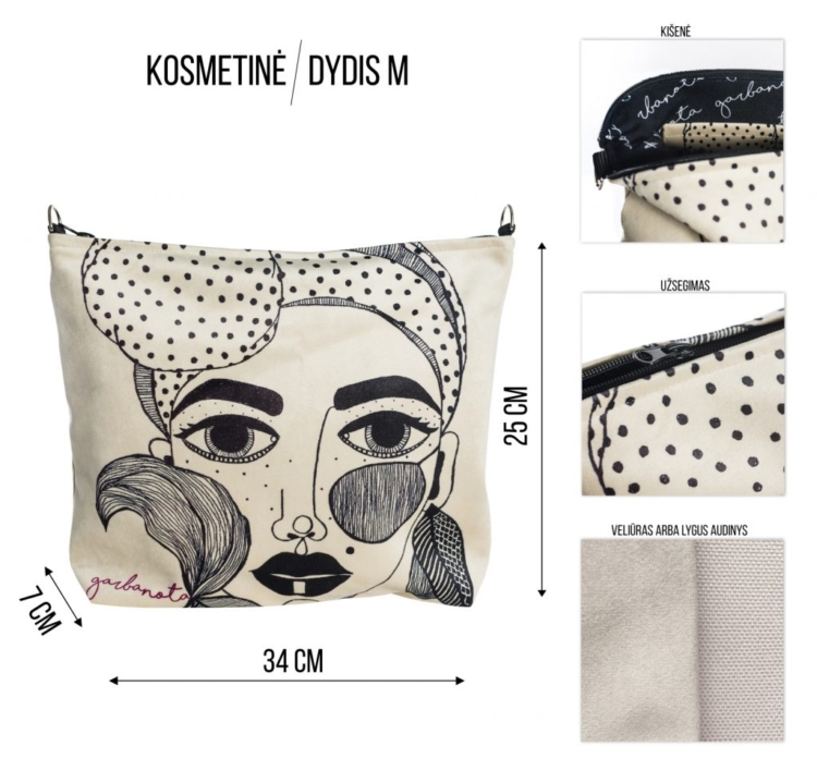 MAKEUP BAG / POUCH YOKO - BLACK - Image 7