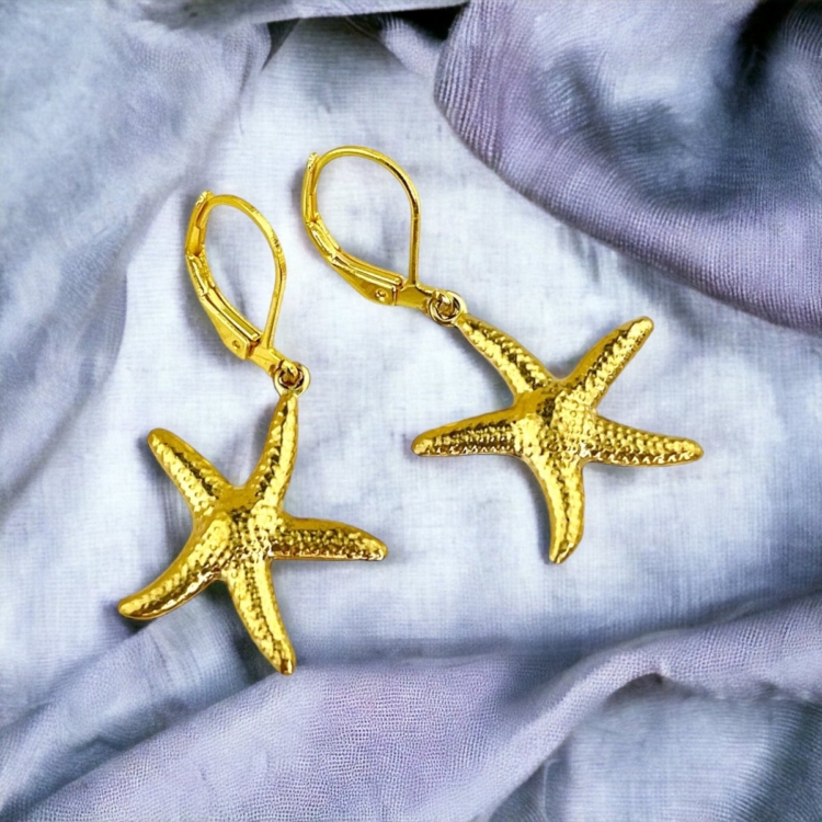 Starfish Earrings Gold & Silver Plated - Image 13