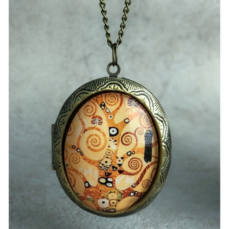 Tree of Life by Klimt XL PHOTO MEDALLION necklace - Image 5