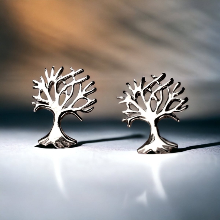 Tree of Life Mini Stud Earrings - 925 Sterling Silver