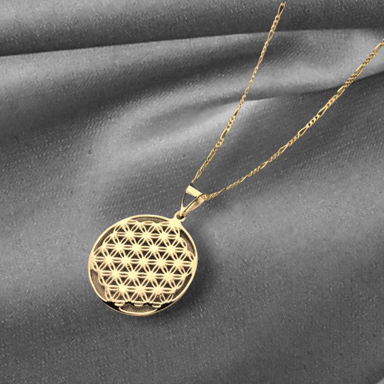 925 Sterling Gold Plated Chain Flower of Life - Image 5