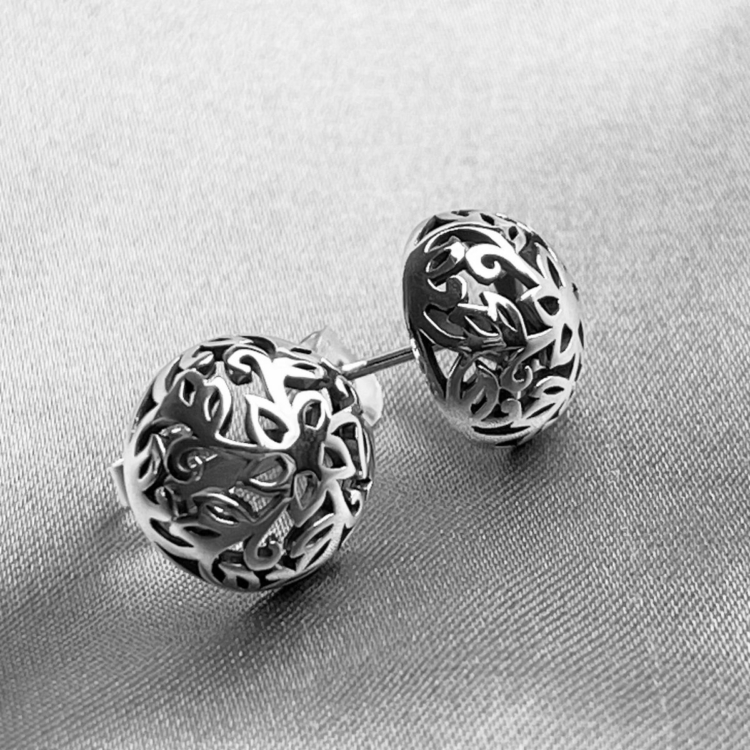 Lotus Stud Earrings - 925 Sterling Silver - Image 3