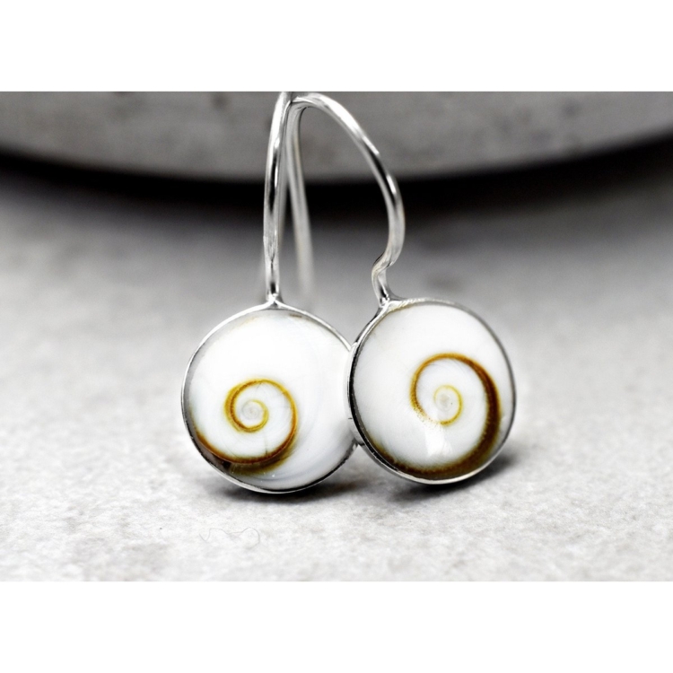 Shiva Eye Earrings - 925 Sterling Silver Minimalist Shell Ocean Sea Nautical Jewelry - Image 12