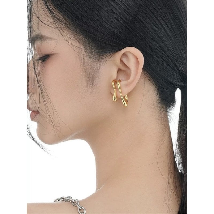 Geometric Double Line Ear Cuff-One piece