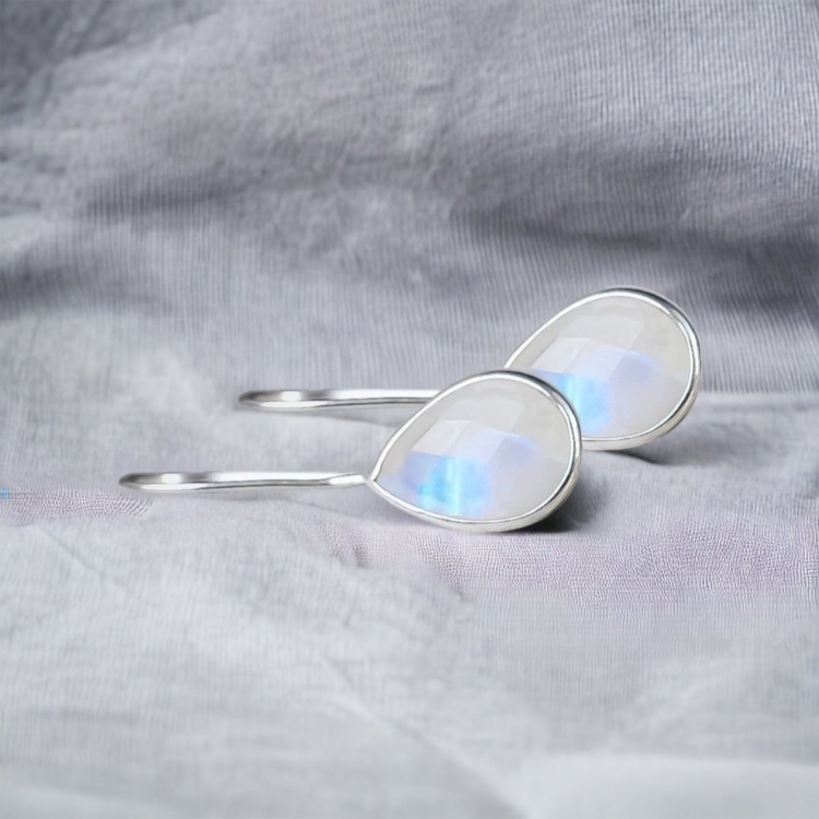 Moonstone Gemstone Earrings - 925 Sterling Silver Jewelry - Image 4