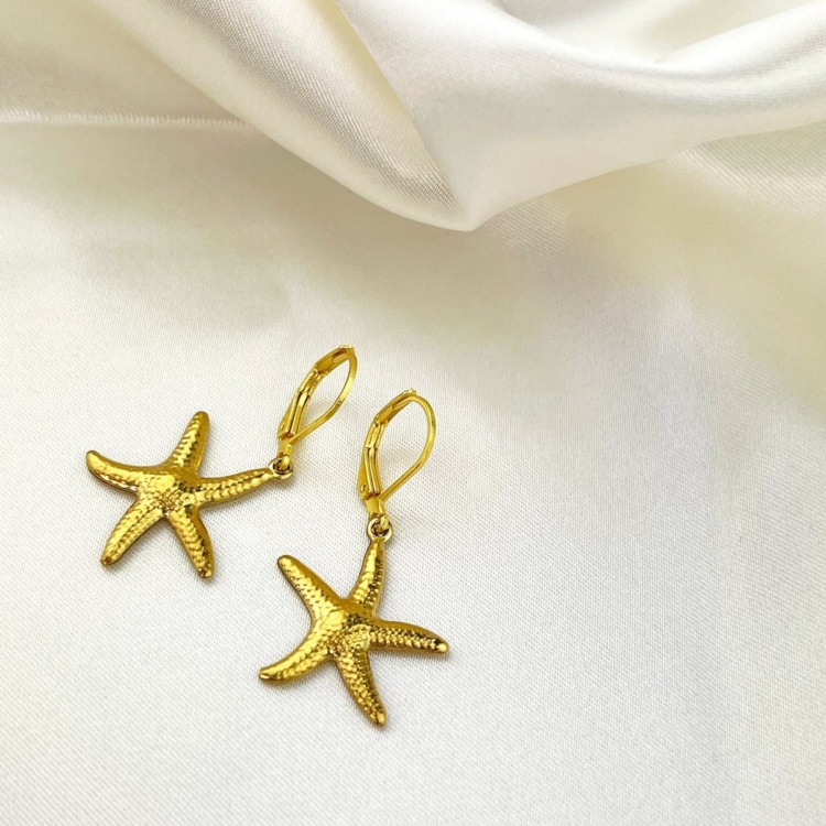 Starfish Earrings Gold & Silver Plated - Image 12