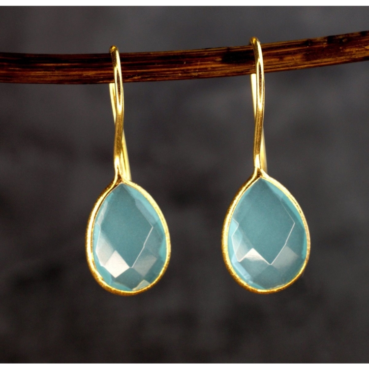 Aquamarine Gold Earrings