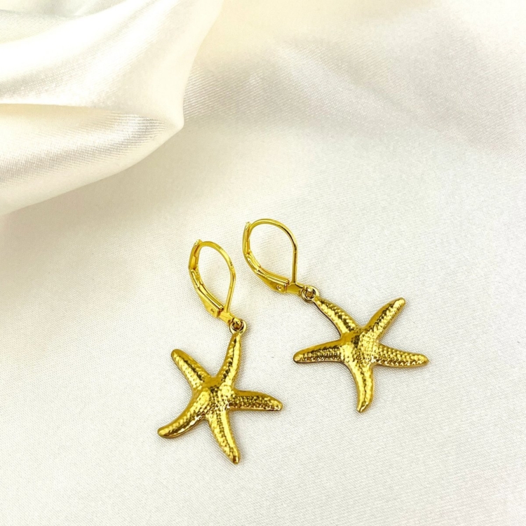 Starfish Earrings Gold & Silver Plated - Image 11