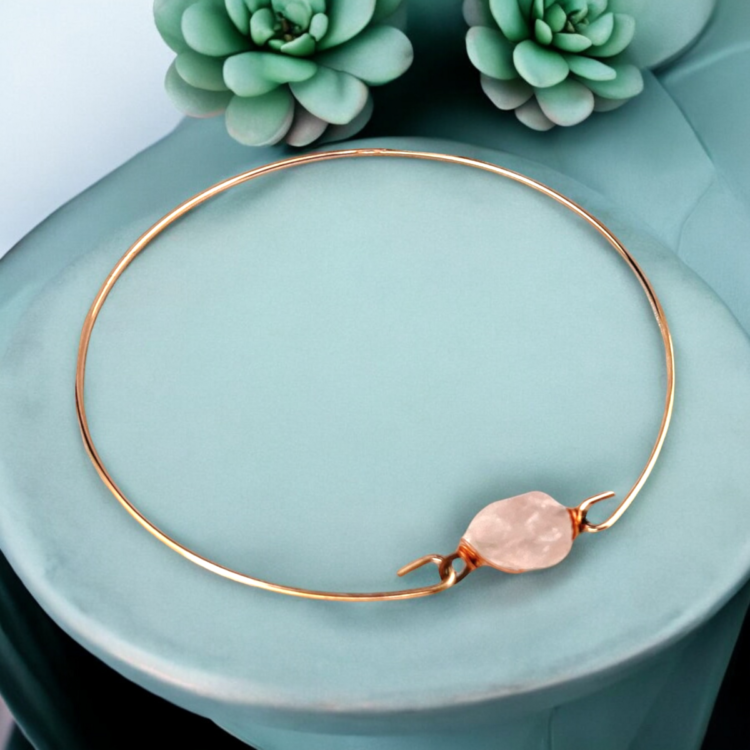 Rose Quartz Bangle Bracelet