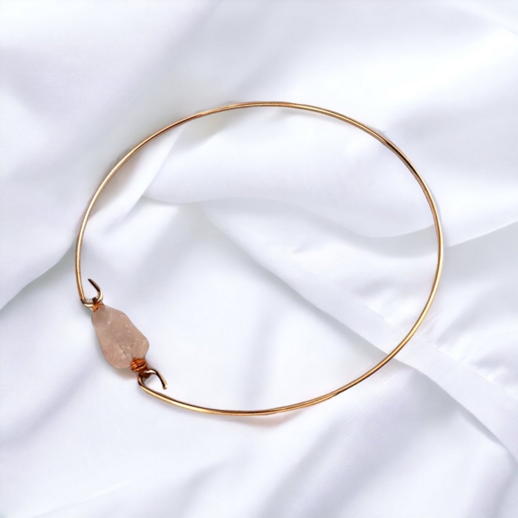 Rose Quartz Bangle Bracelet - Image 4