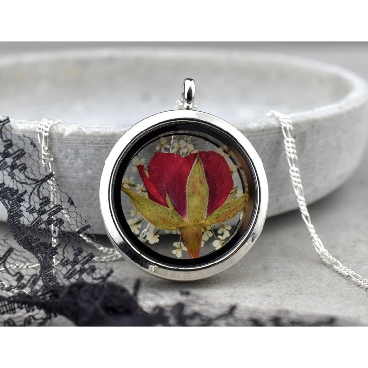 Real Red Rose Locket Pendant - Image 8