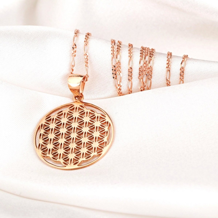 Magical 925 sterling rose gold plated necklace with flower of life pendant - Image 11