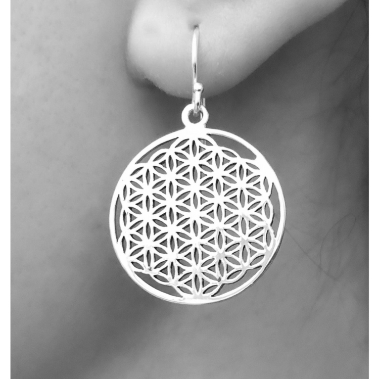 Flower of Life Earrings - 925 Sterling Silver - Image 8