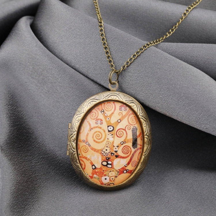 Tree of Life by Klimt XL PHOTO MEDALLION necklace - Image 4