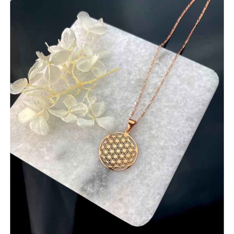 Magical 925 sterling rose gold plated necklace with flower of life pendant - Image 10