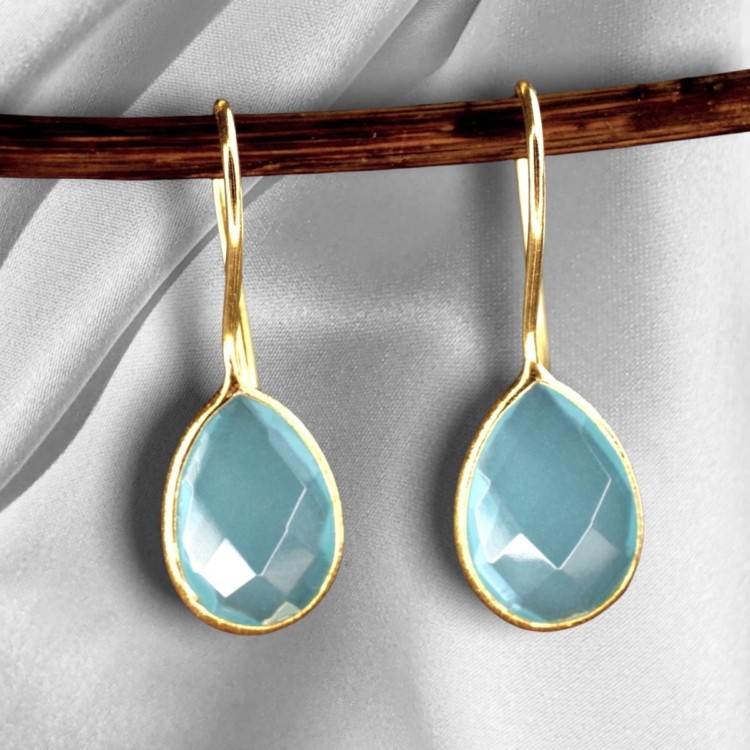 Aquamarine Gold Earrings - Image 2