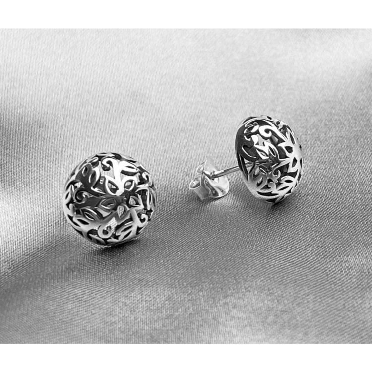 Lotus Stud Earrings - 925 Sterling Silver - Image 4