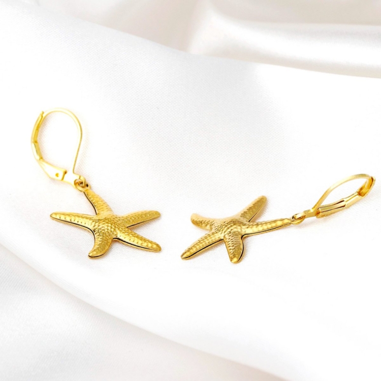 Starfish Earrings Gold & Silver Plated - Image 10