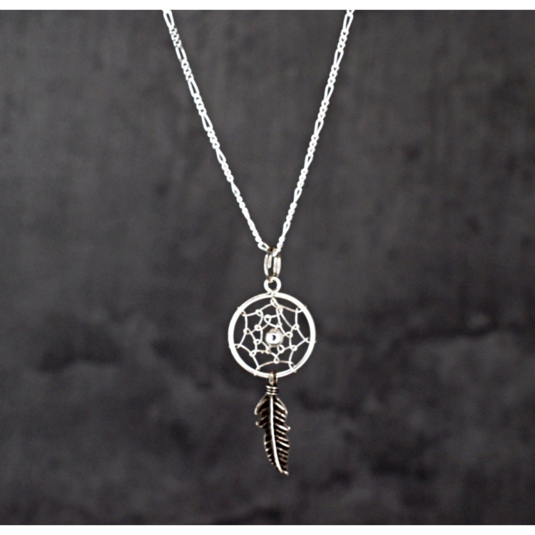 925 sterling silver necklace with handmade dream catcher pendant - Indian protective amulet jewelry for good dreams - Image 8