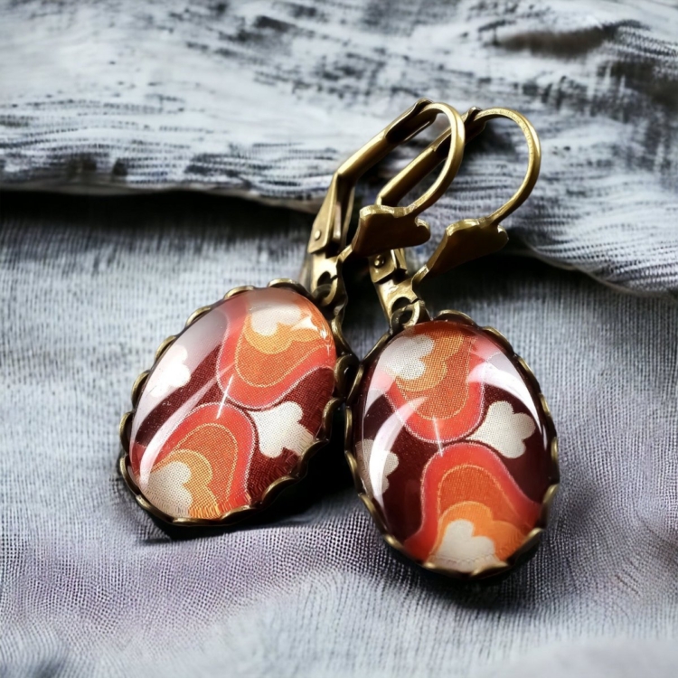 70s wallpaper retro earrings - nostalgic jewelry in vintage style - Image 2