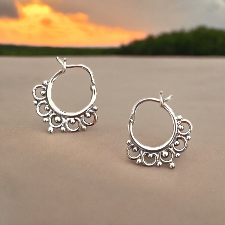 Dainty Ornamental Tribal Boho Earrings - Image 4