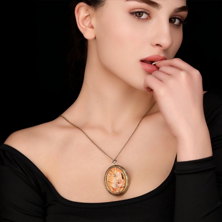 Tree of Life by Klimt XL PHOTO MEDALLION necklace - Image 8