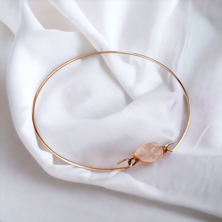 Rose Quartz Bangle Bracelet - Image 3