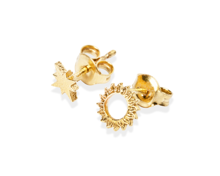 Celestial Sun Stud Earrings - Image 2