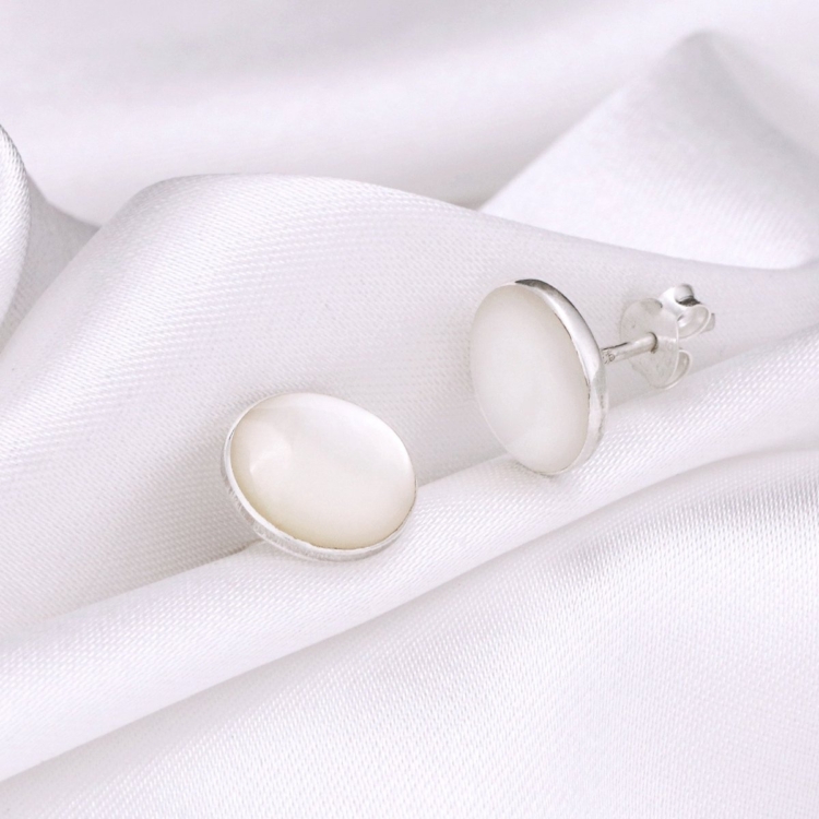 MOTHER OF PEARL MINI STUD EARRINGS