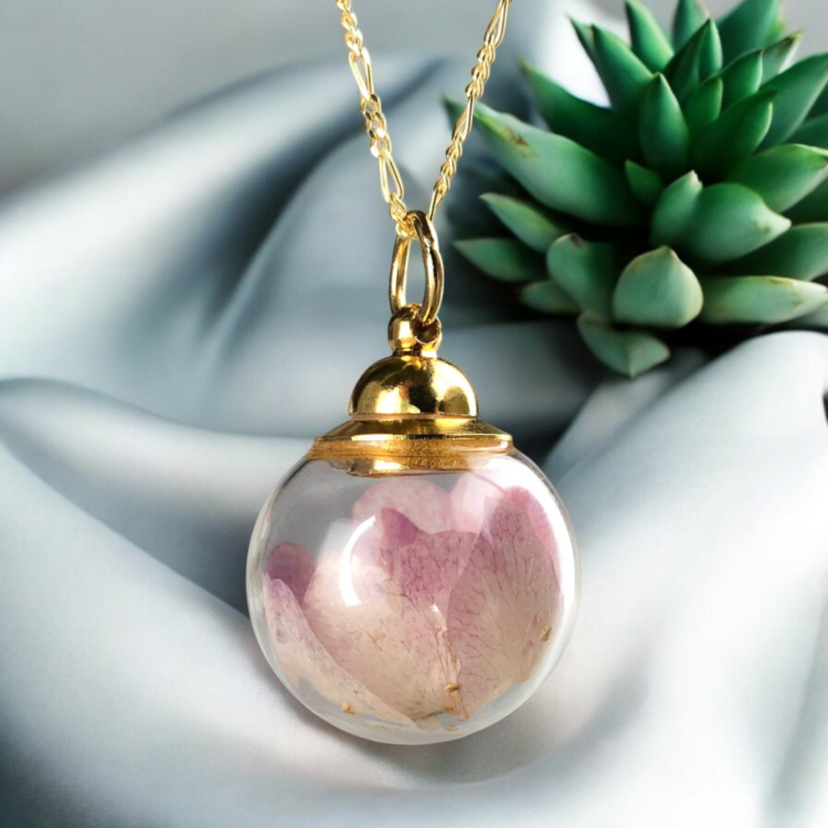 Real Cherry Blossom Necklace - 925 Sterling Gold Plated