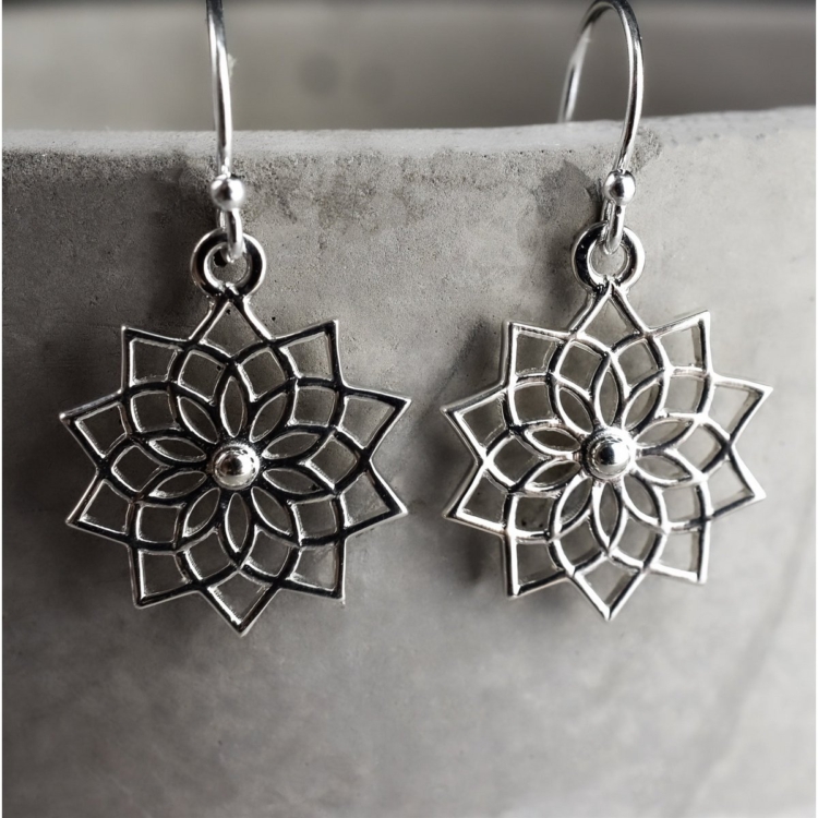 Magical earrings made of 925 sterling silver with mandala motif - Image 4