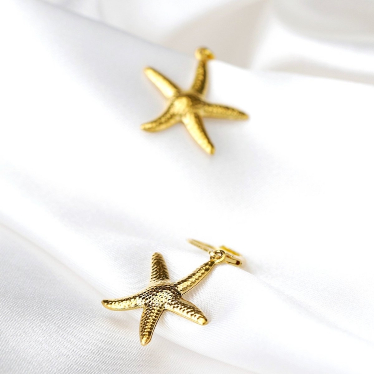 Starfish Earrings Gold & Silver Plated - Image 8