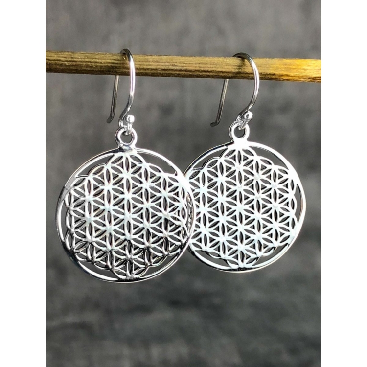 Flower of Life Earrings - 925 Sterling Silver - Image 6