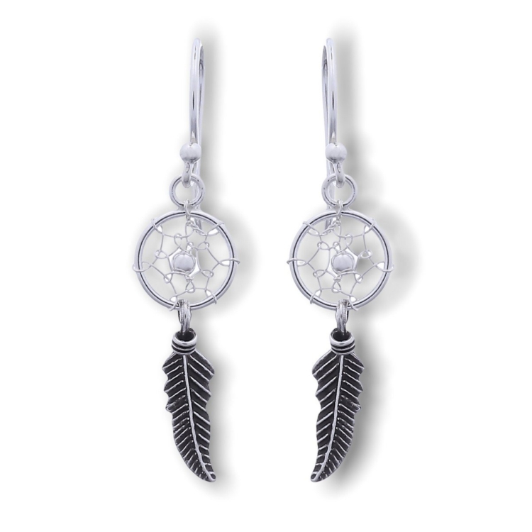 Dream Catcher Earrings - 925 Sterling Silver Tribal Boho Shaman Indian Jewelry - Image 8