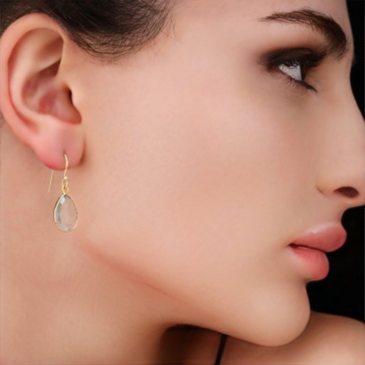 Aqua Topaz Gemstone Earrings - Image 7