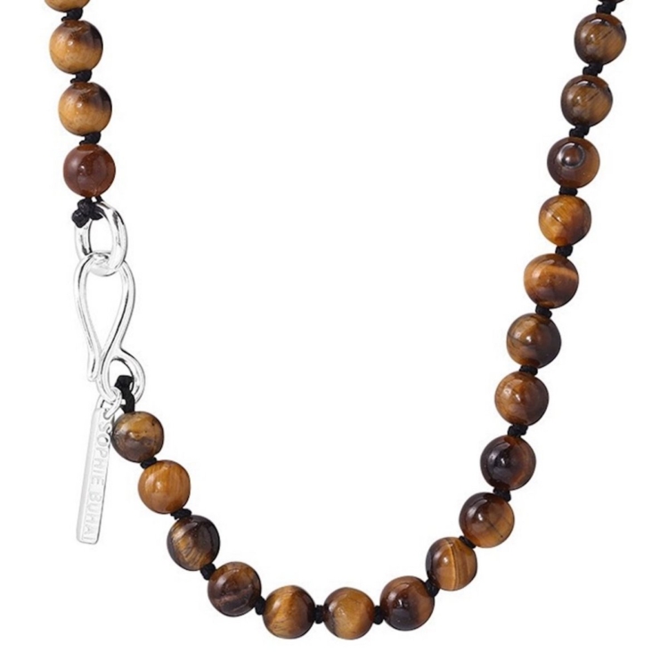 Chic Tiger-Eye Beads Necklace-Silver S Hook - Image 7