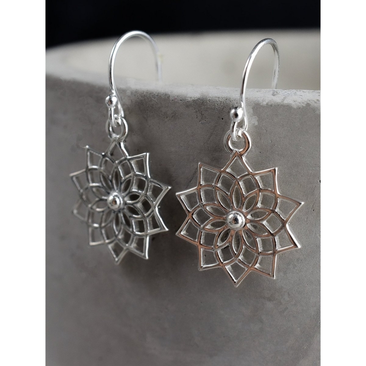 Magical earrings made of 925 sterling silver with mandala motif - Image 6