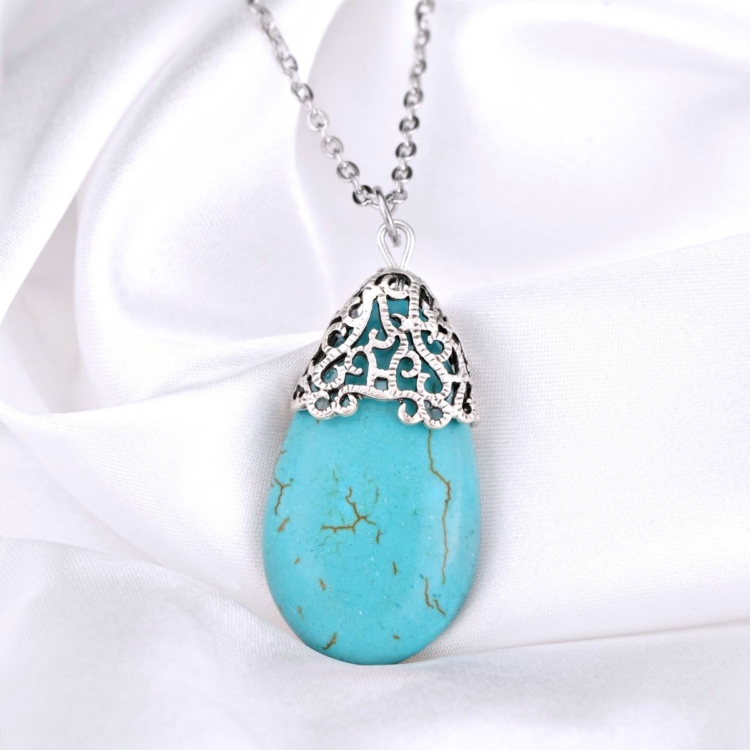 Turquoise Howlite necklace with ornaments