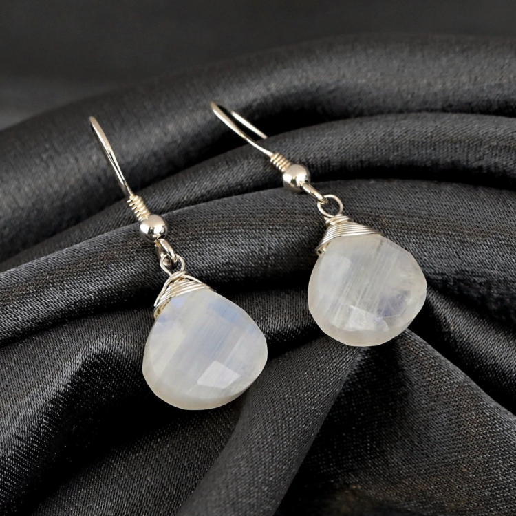 Moonstone Gemstone Earrings - Image 4