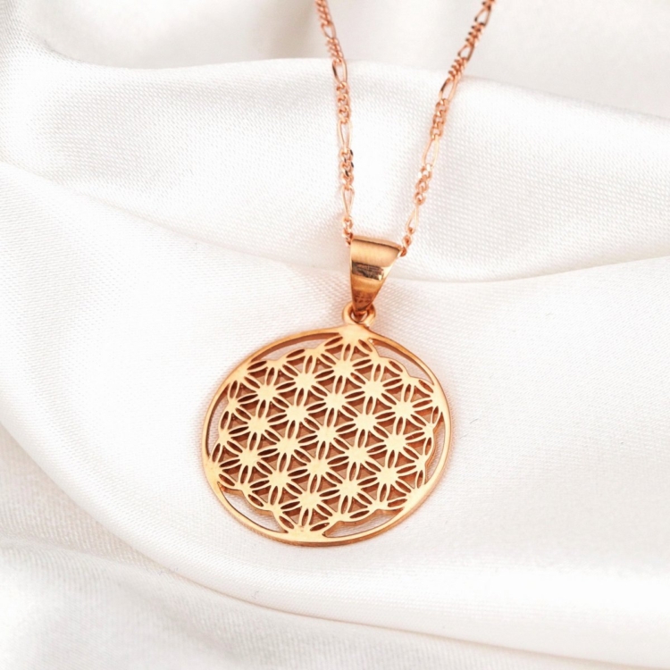 Magical 925 sterling rose gold plated necklace with flower of life pendant - Image 7