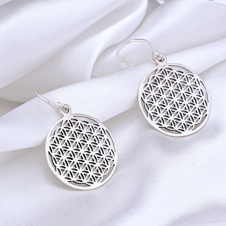 Flower of Life Earrings - 925 Sterling Silver