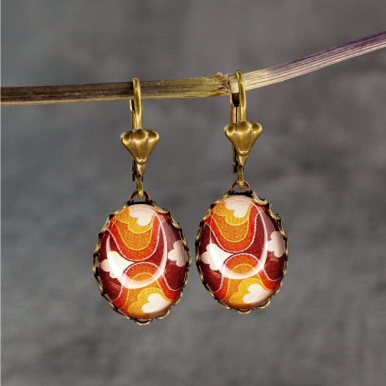 70s wallpaper retro earrings - nostalgic jewelry in vintage style - Image 6