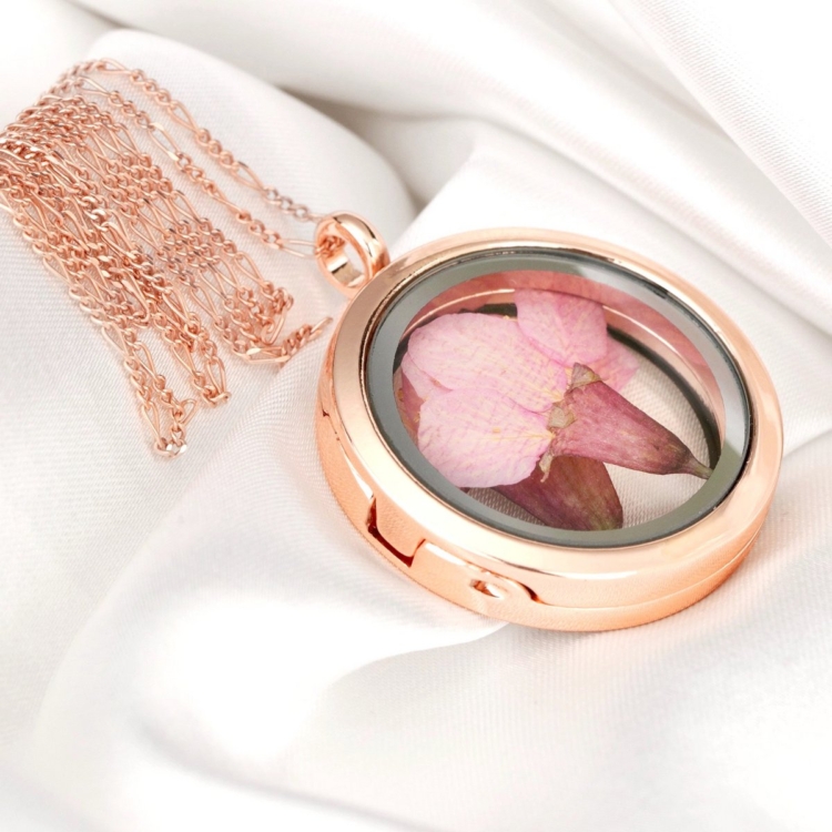 Japanese Cherry Blossom Locket - 925 Sterling Rose Gold Plated Chain Sakura Pendant - Image 6