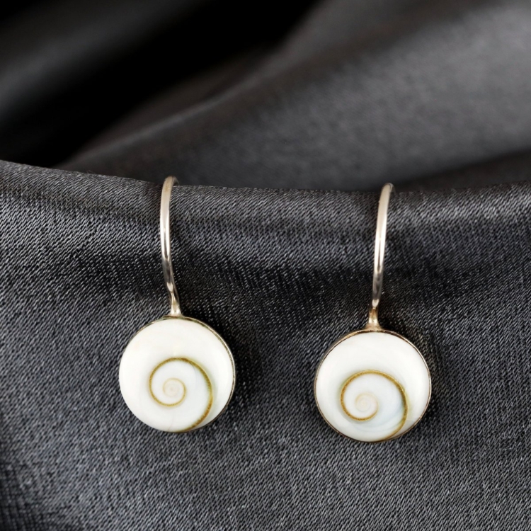 Shiva Eye Earrings - 925 Sterling Silver Minimalist Shell Ocean Sea Nautical Jewelry - Image 8