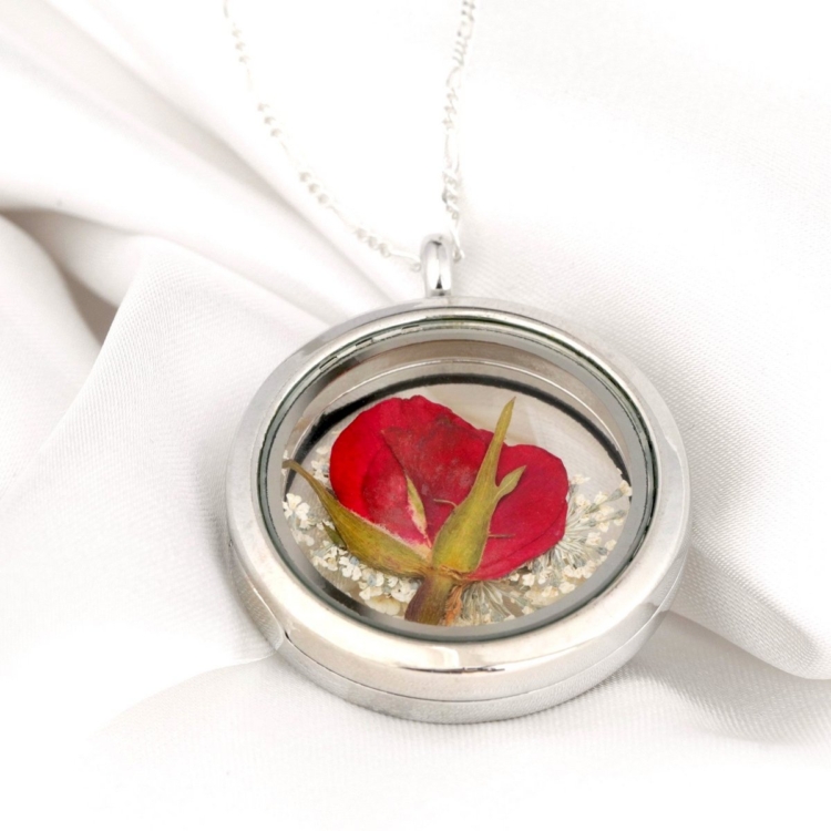 Real Red Rose Locket Pendant