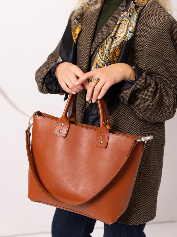 MIGLE Leather Handbag - Ginger - Image 5