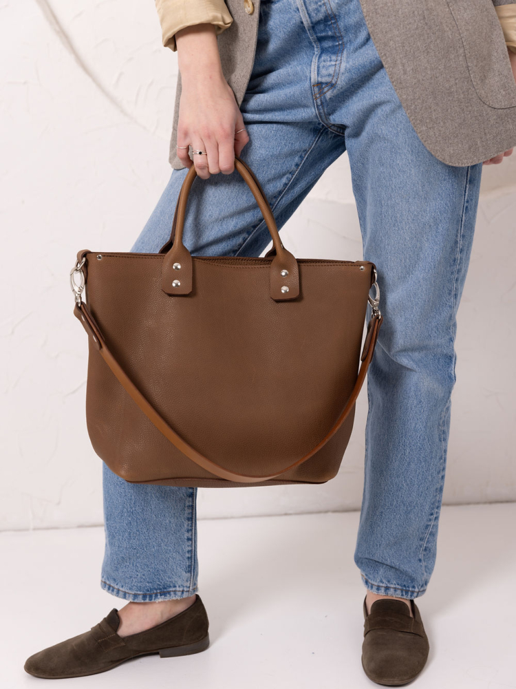 MIGLE Leather Handbag - Cappuccino - Image 6