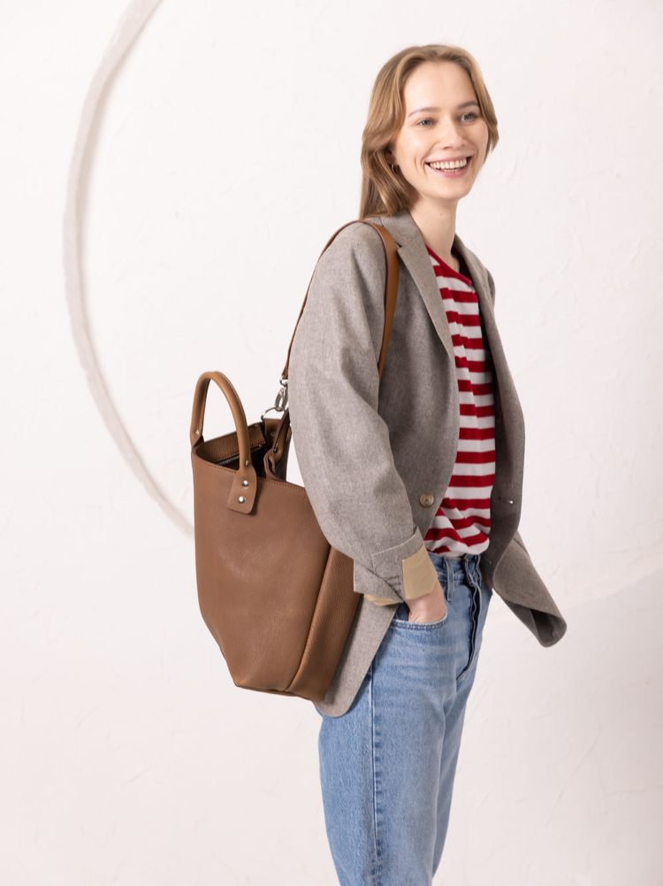 MIGLE Leather Handbag - Cappuccino - Image 2