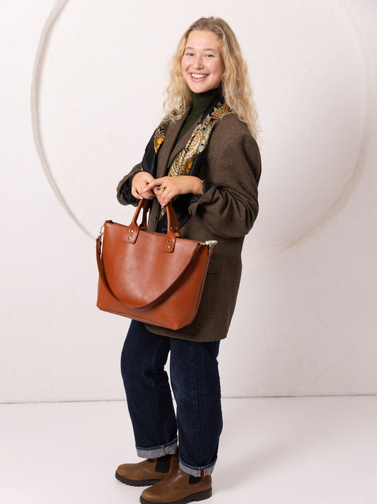 MIGLE Leather Handbag - Ginger - Image 3